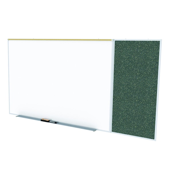 Combo Whiteboard/Bulletin, Mag Por/Rcycld, Styl C, 4 ft H x 10 ft W, Confetti